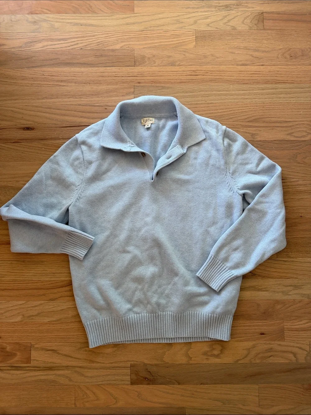 Light Blue Men’s Knit Polo Sweater